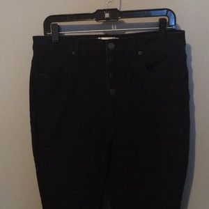 Black High Rise Button Up Jeans